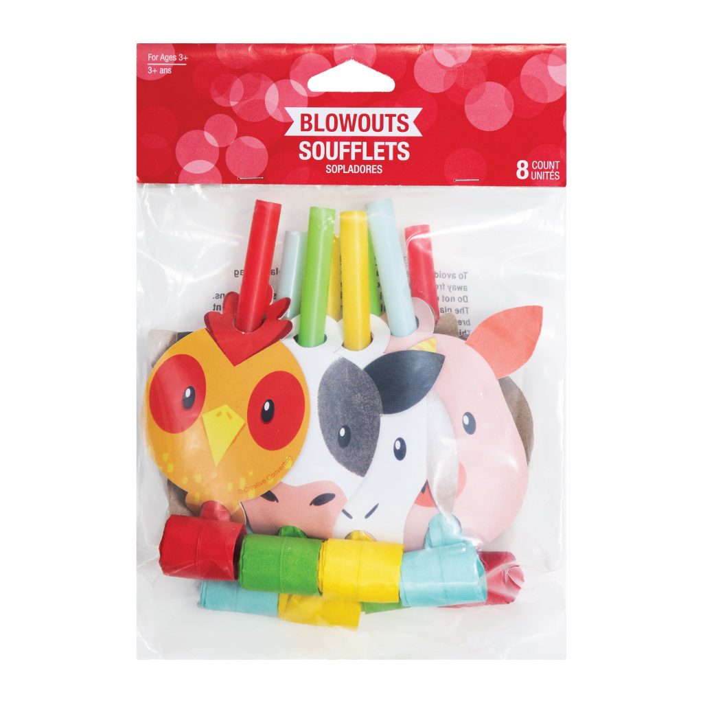 Farm Animal Blowout Noisemakers 8ct