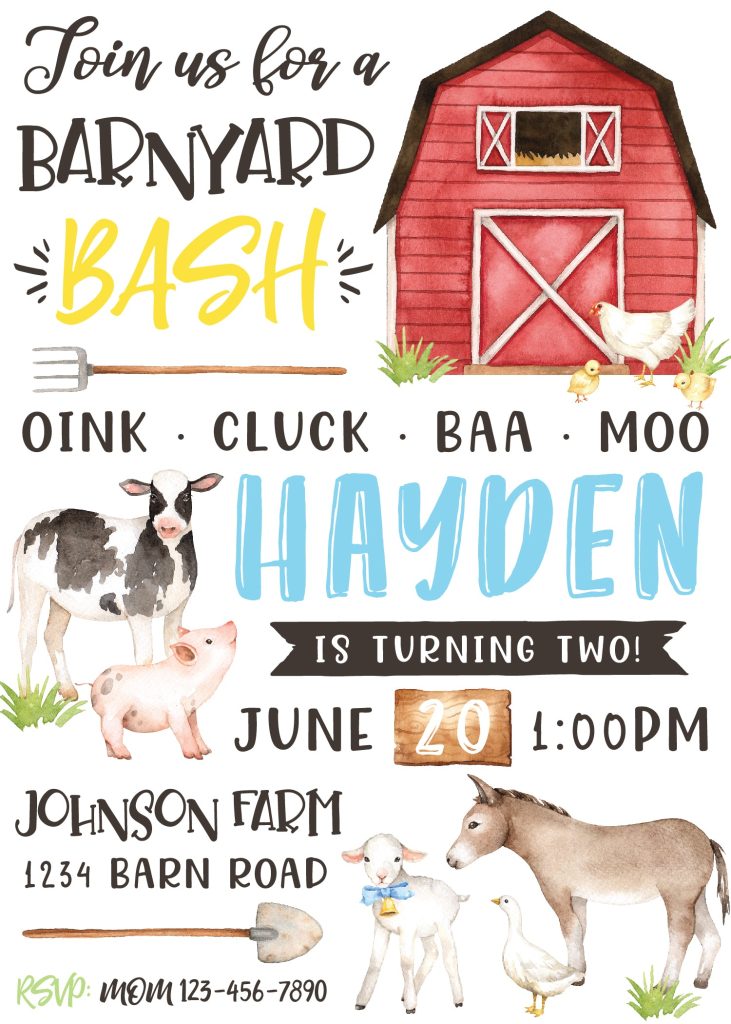 Farm Birthday Party Invitation