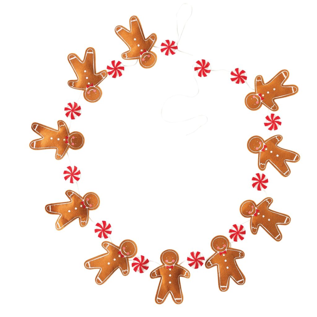 Felt Gingerbread Man Garland 6ft