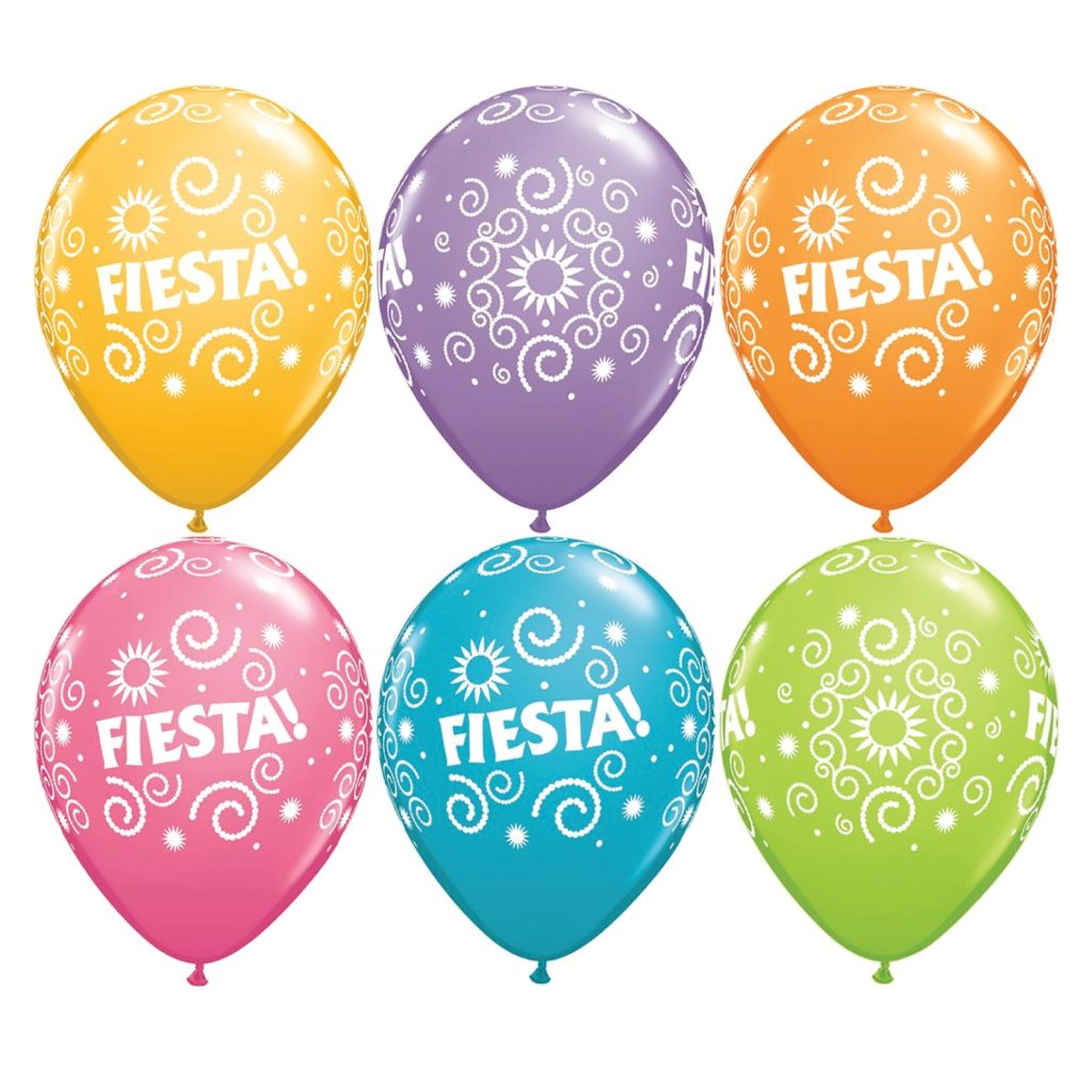 Colorful Fiesta Latex Balloons 6ct