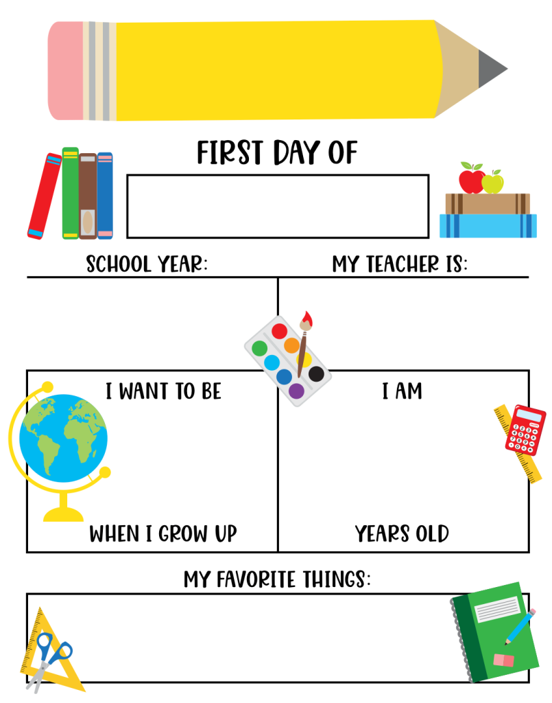 Free Printable First Day Of School Photo Sign