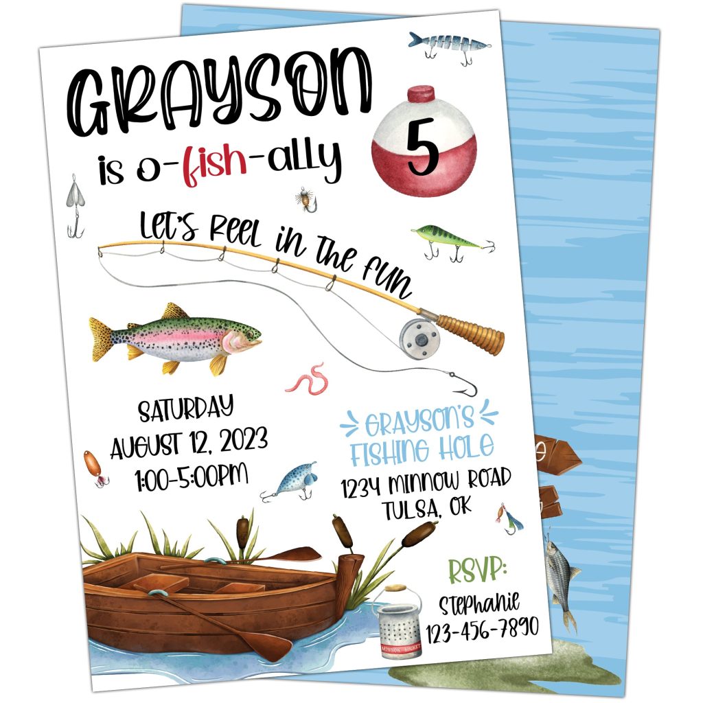 Gone Fishing Birthday Party Invitation