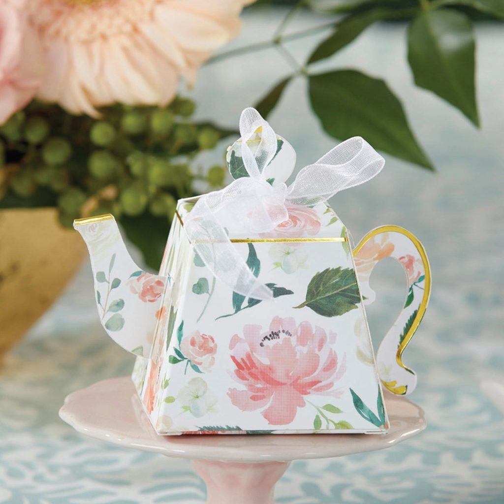 Floral Teapot Favor Boxes 24ct