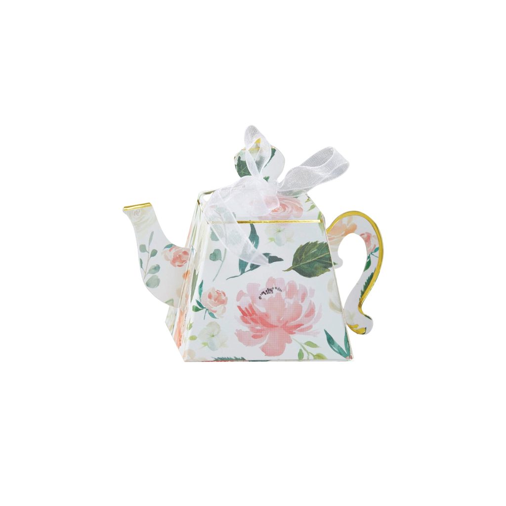 Floral Teapot Favor Boxes 24ct