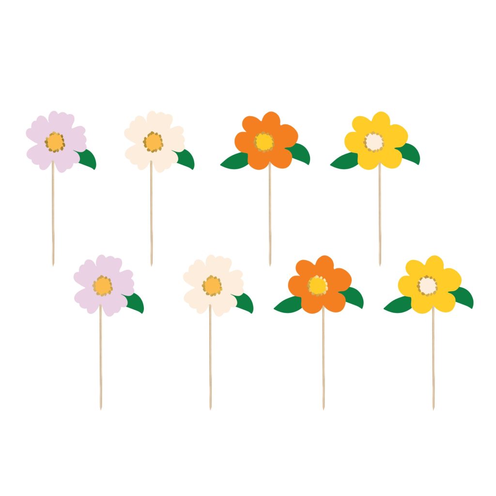 Flower Cupcake Toppers 8ct