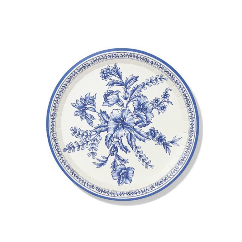 French Toile Paper Dessert Plates 10ct