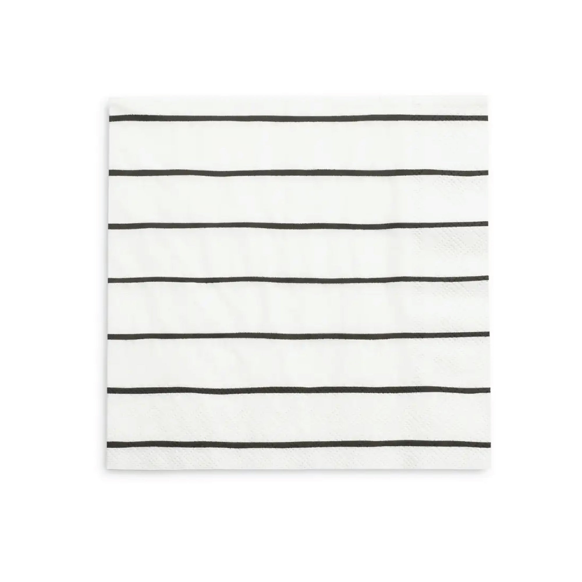 Frenchie Black Striped Lunch Napkins 16ct