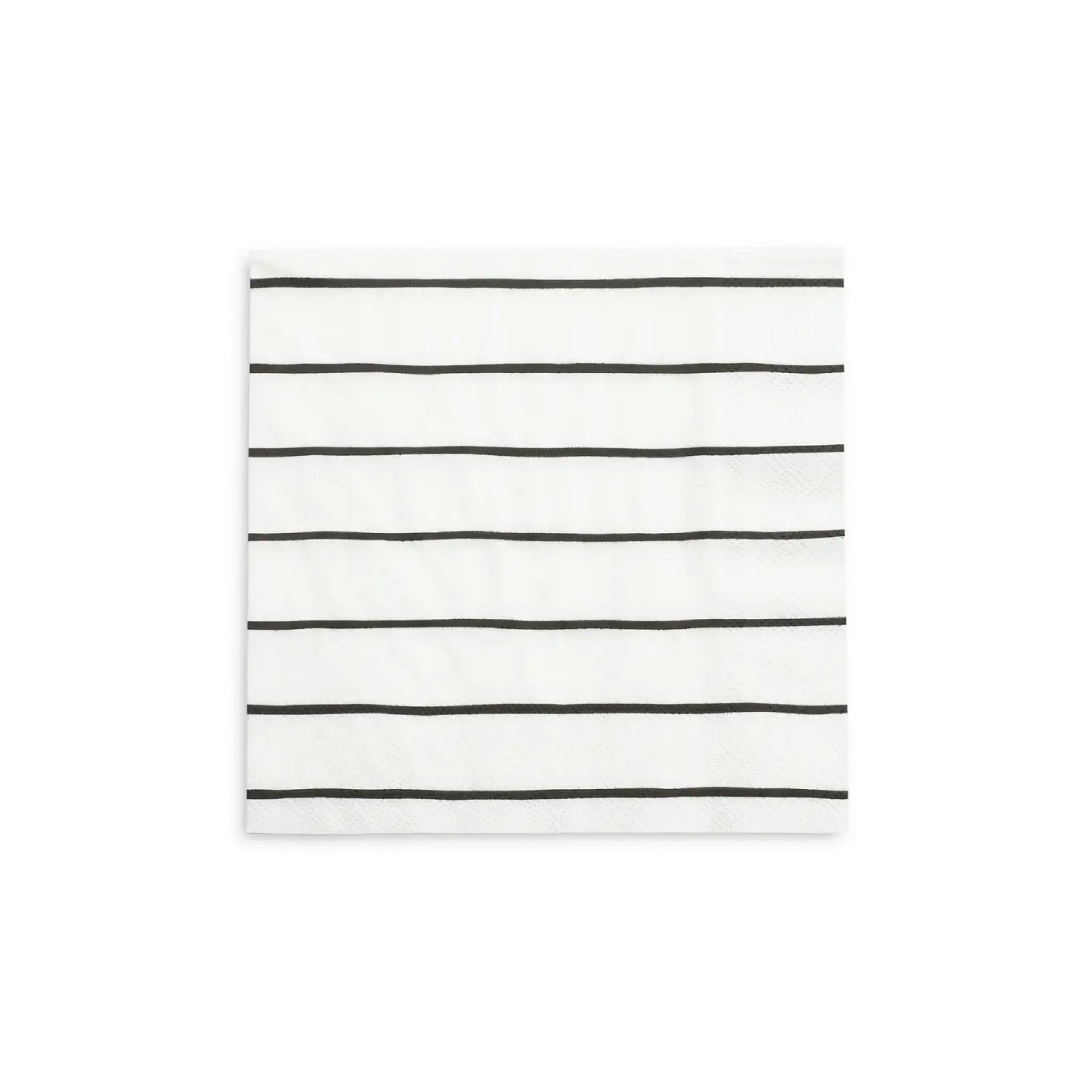 Frenchie Black Striped Dessert Napkins 16ct