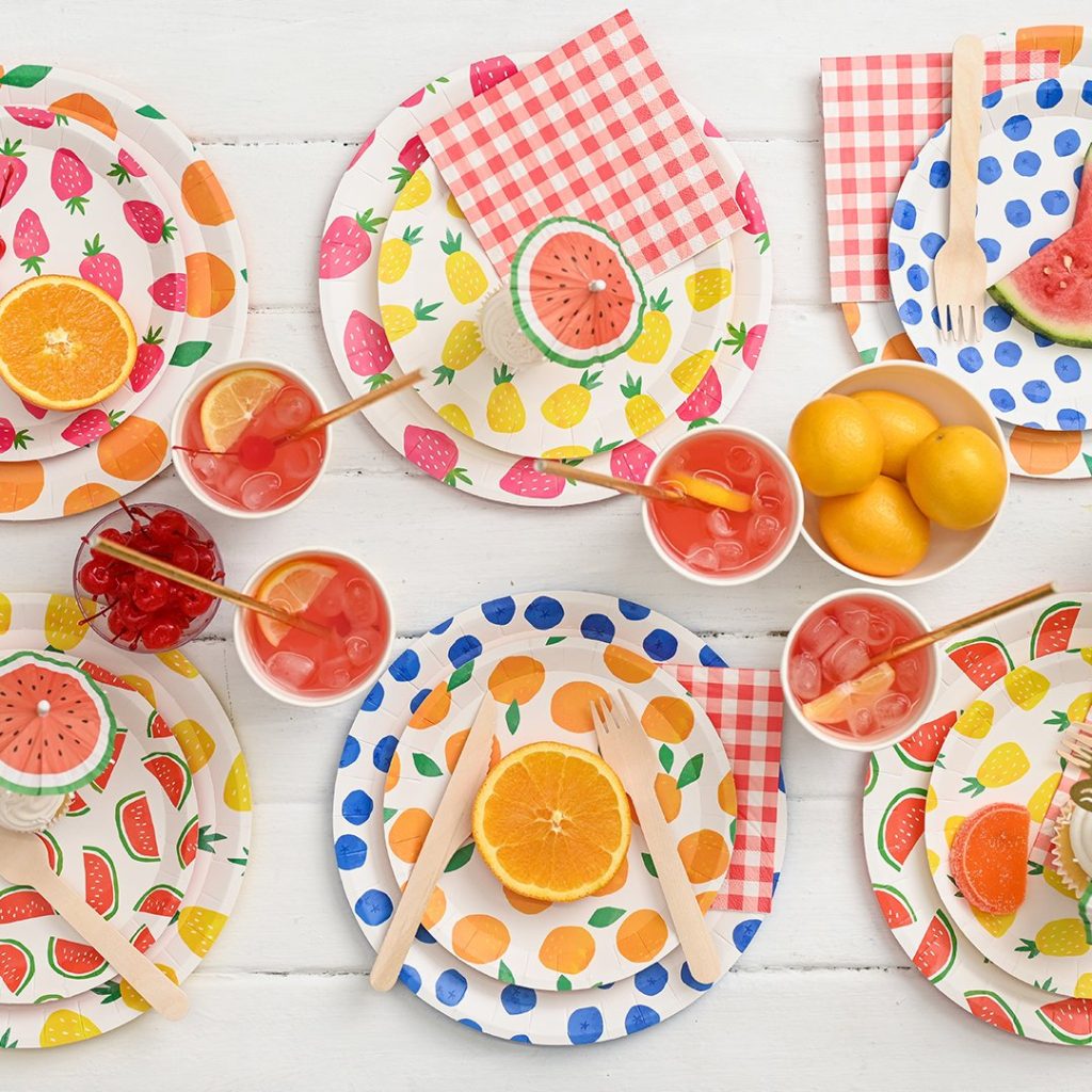 Assorted Fruit Punch Dessert Plates 10ct