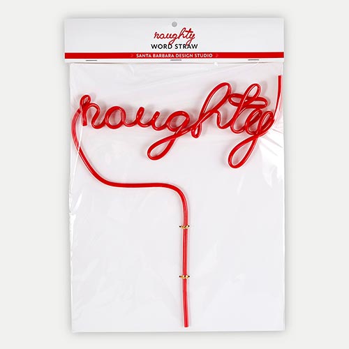 Red Naughty Plastic Word Straw 1ct