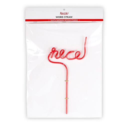 Red Nice Plastic Word Straw 1ct