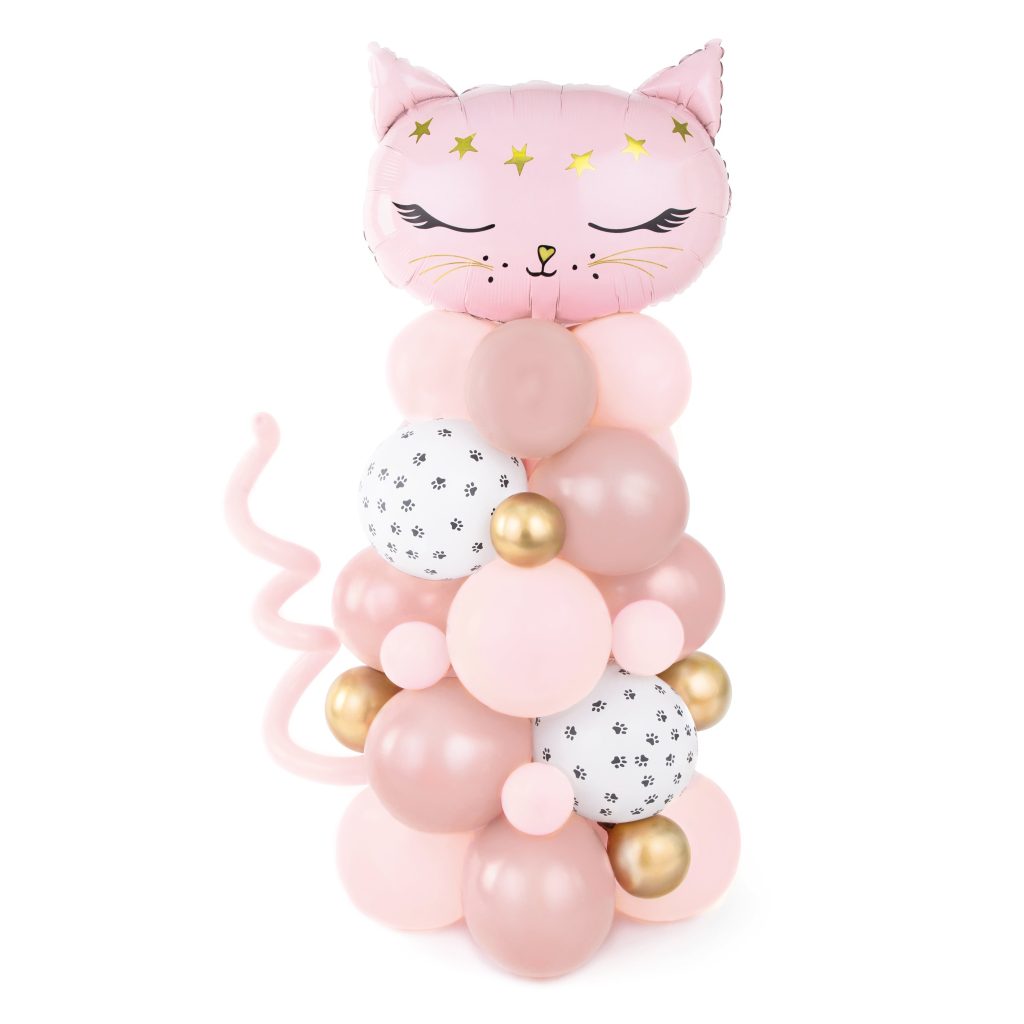 Pink Cat Balloon Bouquet 55″