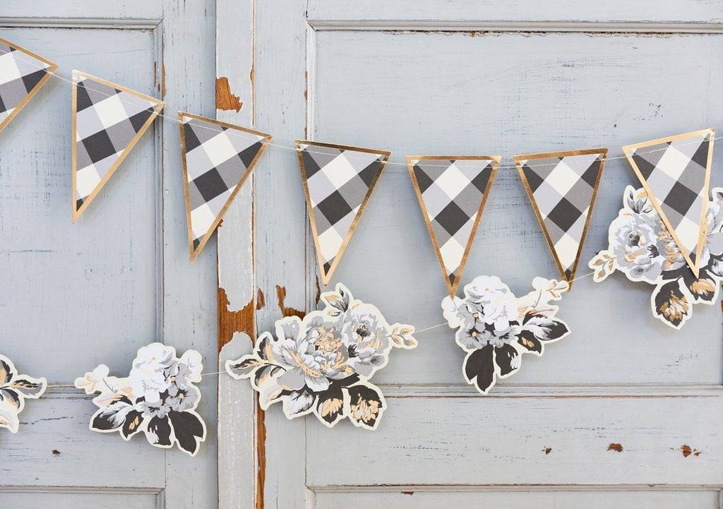 Gingham Farmhouse Buffalo Checkered Pennant Banner