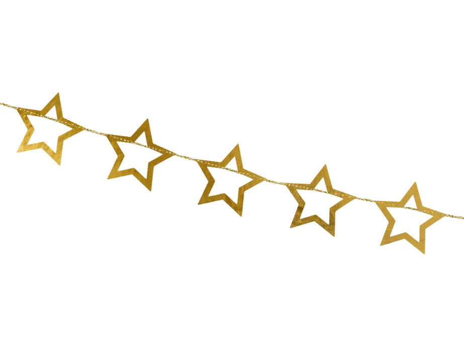 Gold Foil Stars Garland 10ft