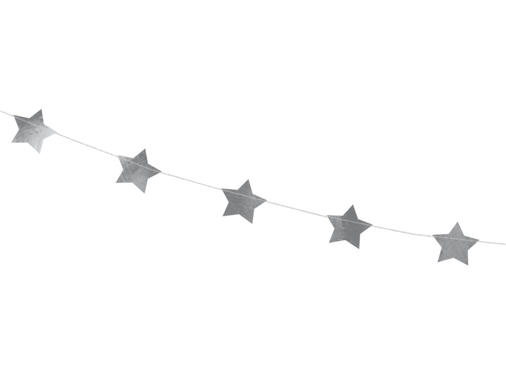 Silver Star Garland 12′