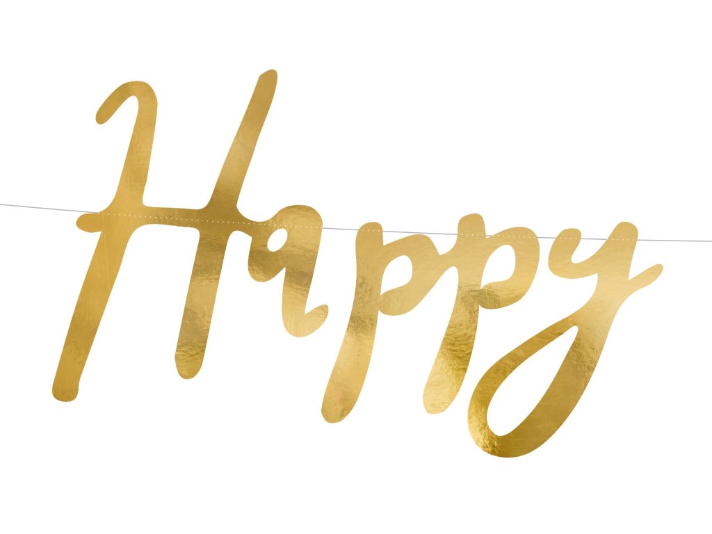 Gold Happy Birthday Letter Banner 2ft