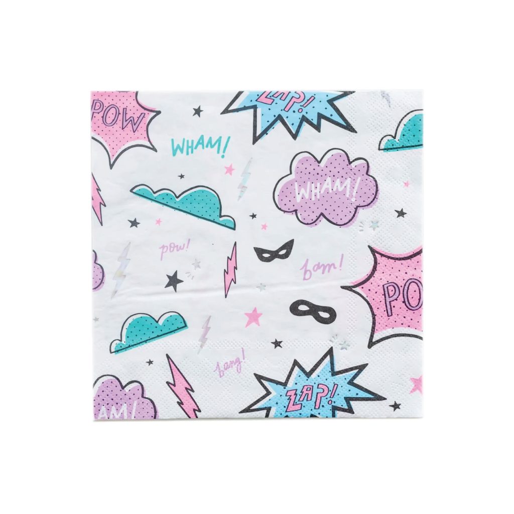 Girl Superhero Lunch Napkins 16ct