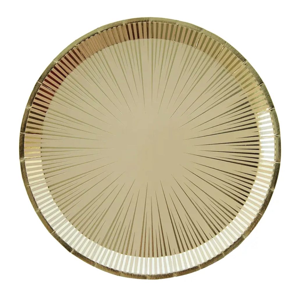 Gold Art Deco Lunch Plates 8ct