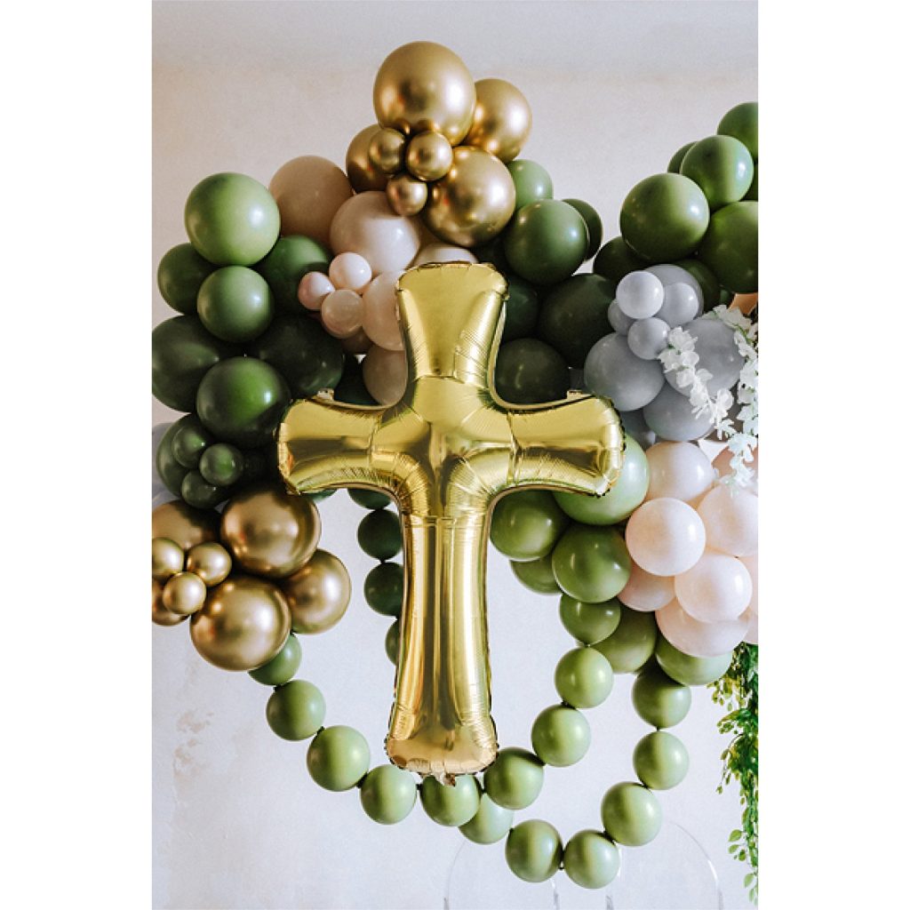 Gold Cross Foil Balloon 41in