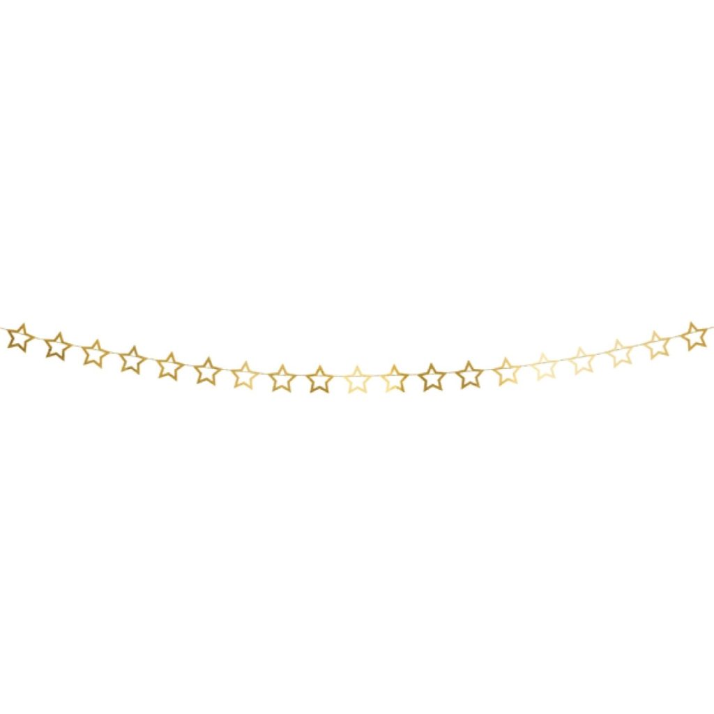 Gold Foil Stars Garland 10ft