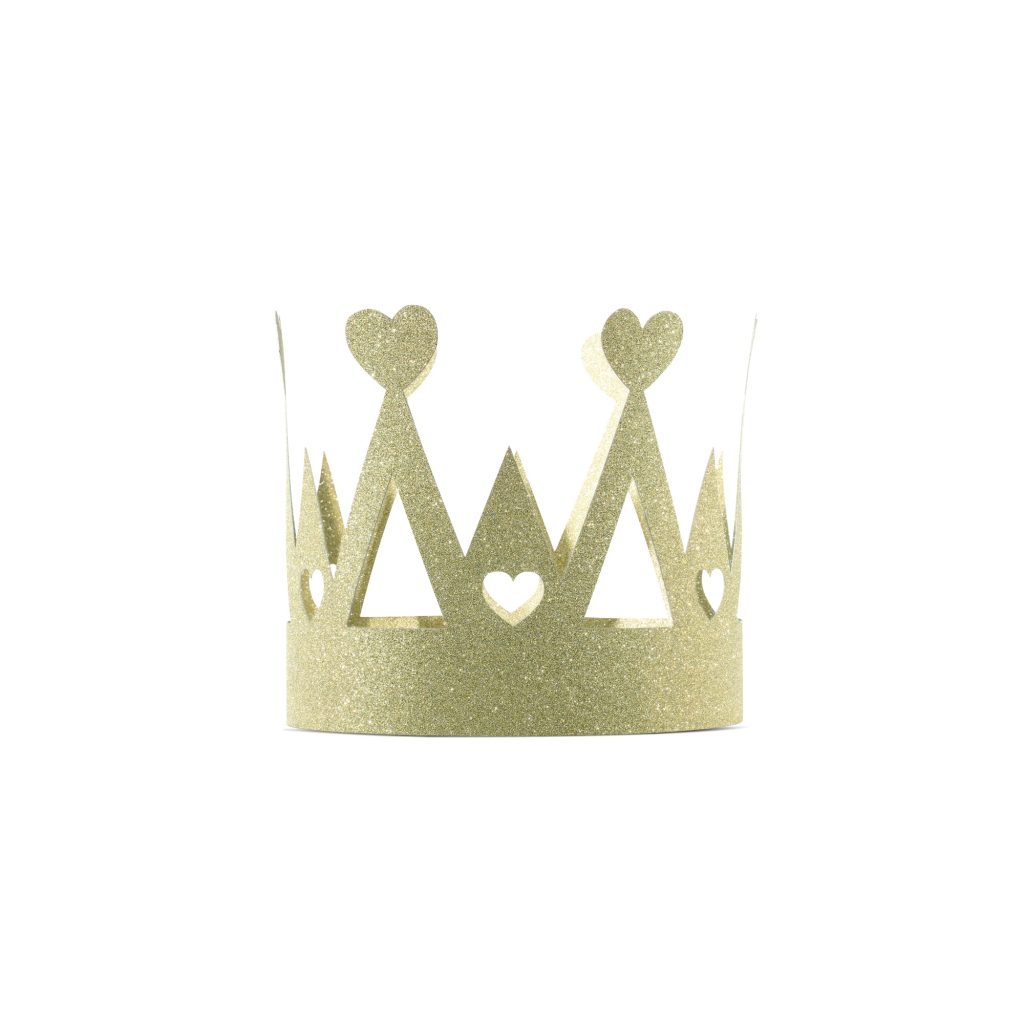 Gold Glitter Love Princess Party Crown 1ct