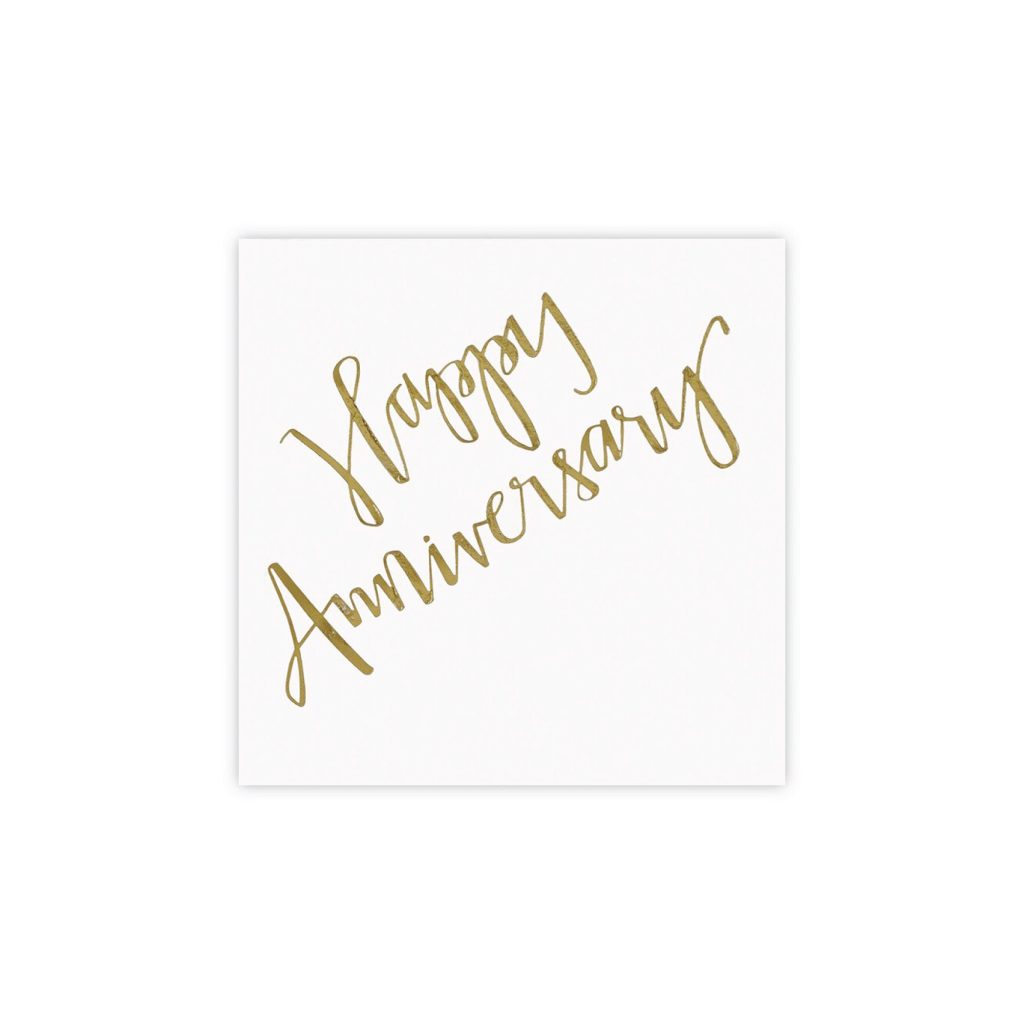 Gold Happy Anniversary Dessert Napkins 20ct