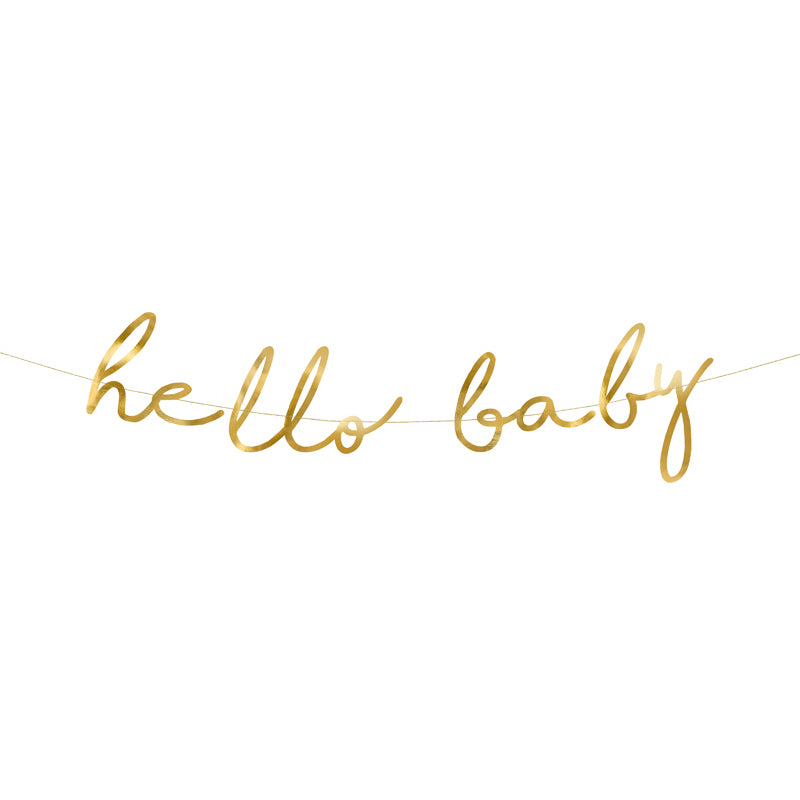 Gold Hello Baby Banner 2.3ft