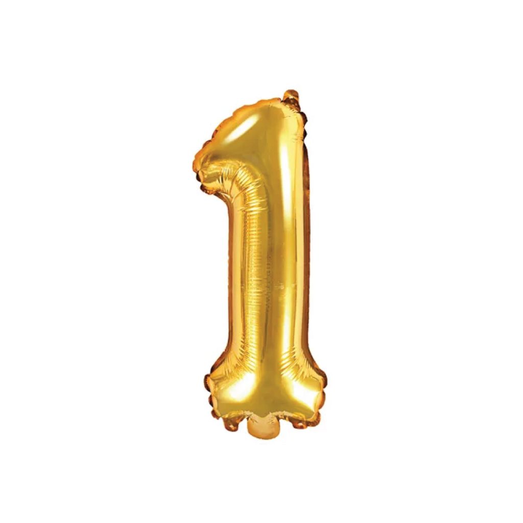 Air-Filled Gold Number 1 Balloon 14in