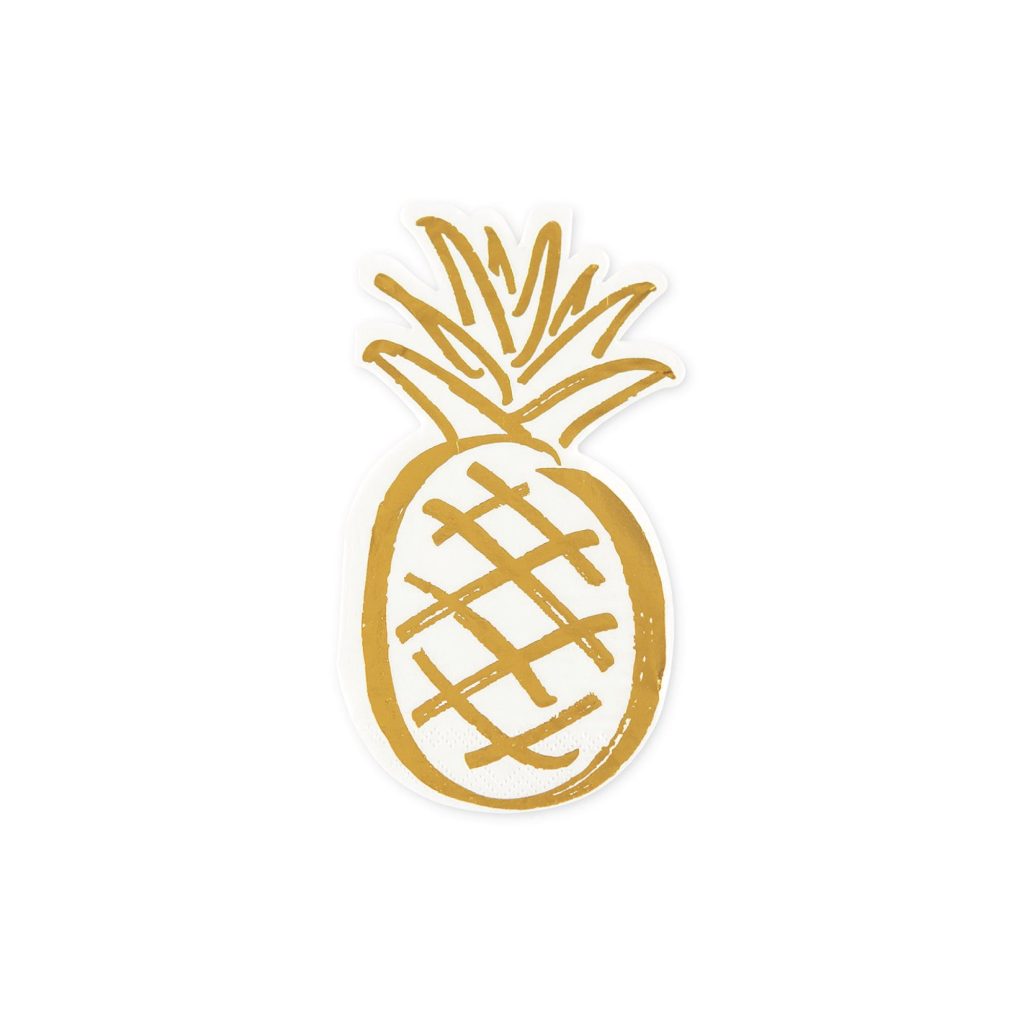 Gold Pineapple Beverage Napkins 20ct