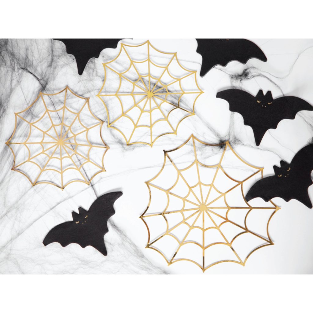 Gold Spiderweb Paper Decorations 3ct