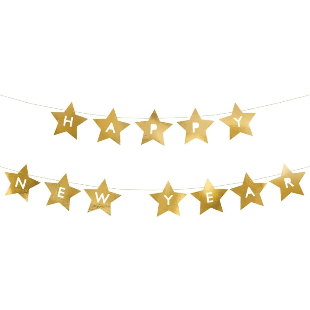 Gold Star Happy New Year Banner 9.5ft