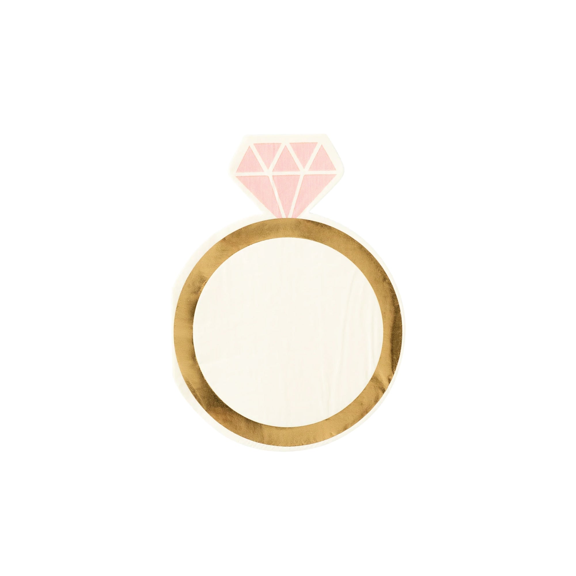 Gold & Pink Diamond Ring Dessert Napkins 18ct