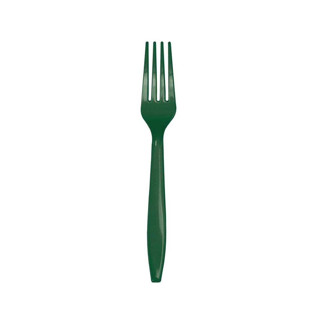 Hunter Green Plastic Forks 24ct