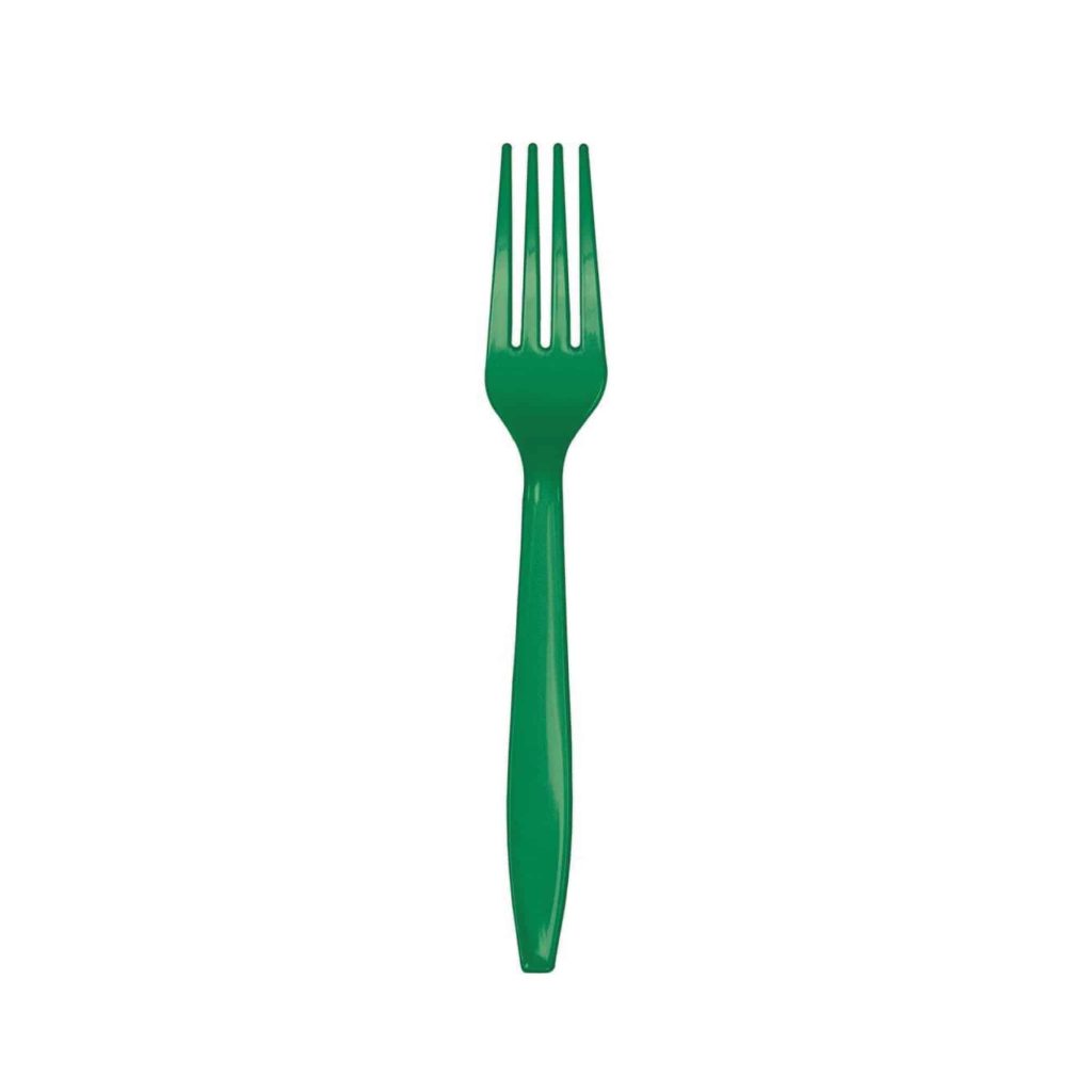 Emerald Green Plastic Forks 24ct