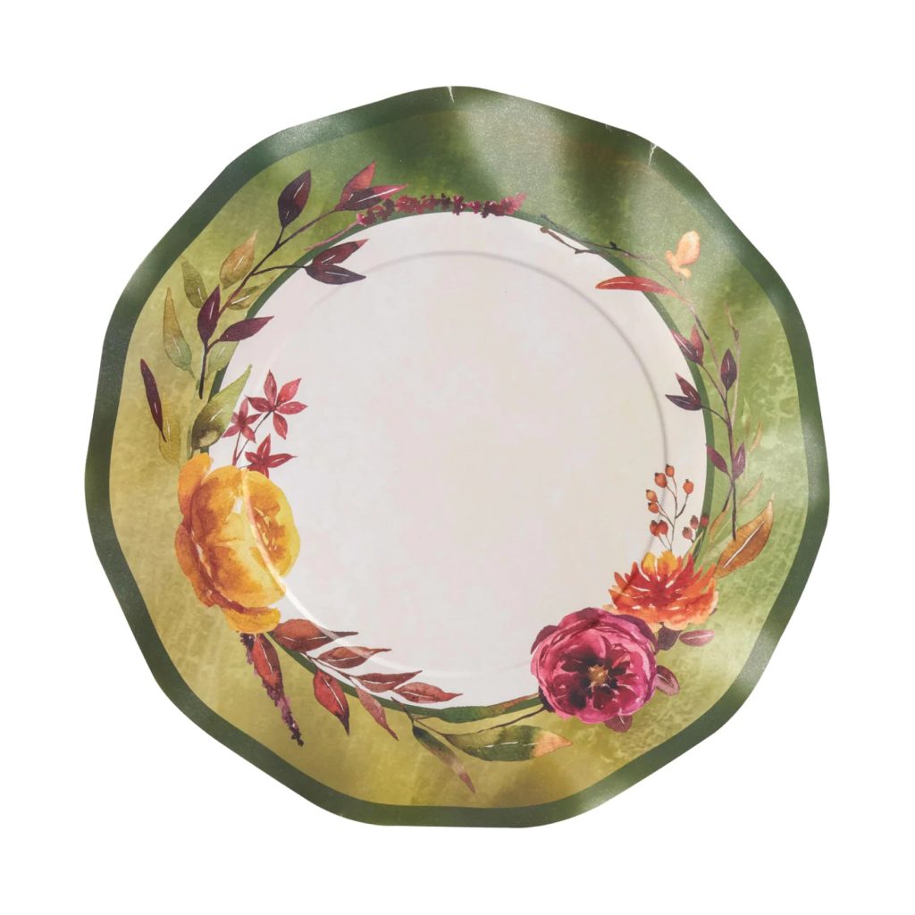 Green Autumn Bouquet Salad Plates 8ct