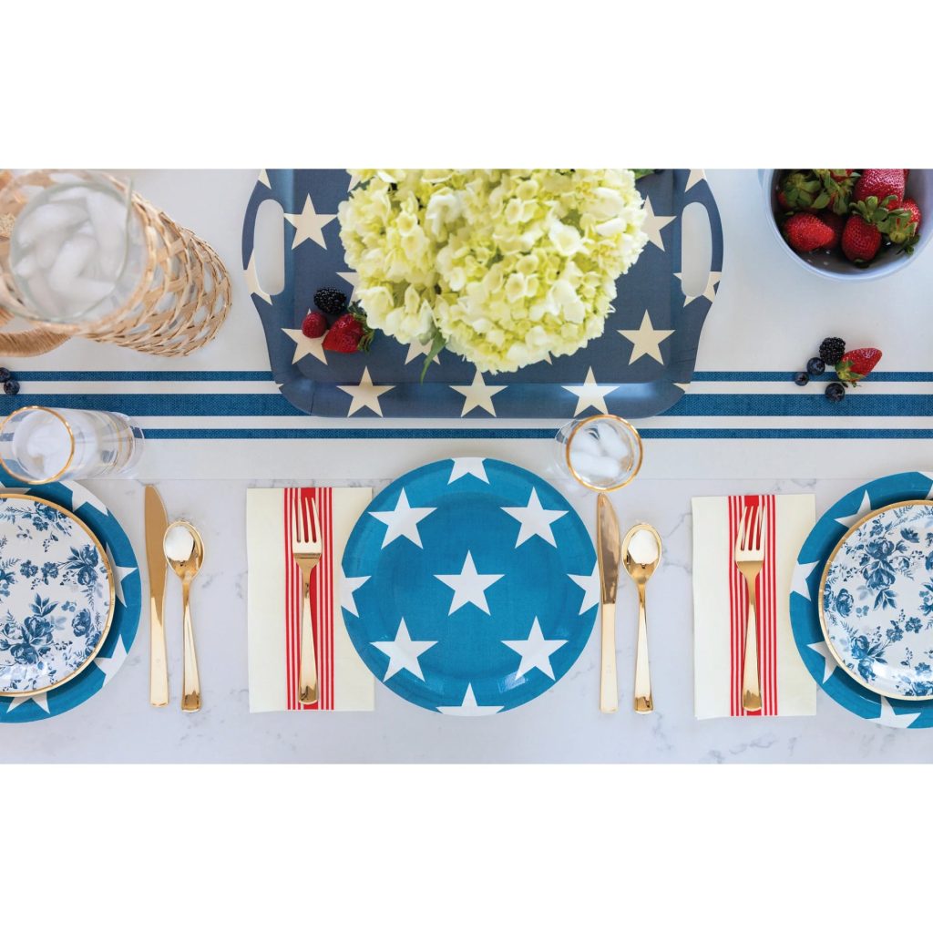 Hamptons Navy Star Bamboo Serving Tray