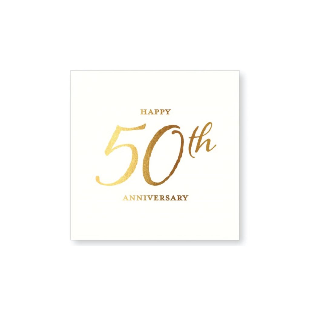 Gold Happy 50th Anniversary Dessert Napkins 20ct