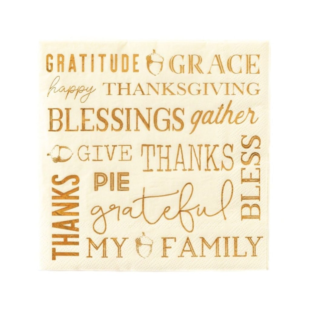 Thanksgiving Words Lunch Napkins 18ct