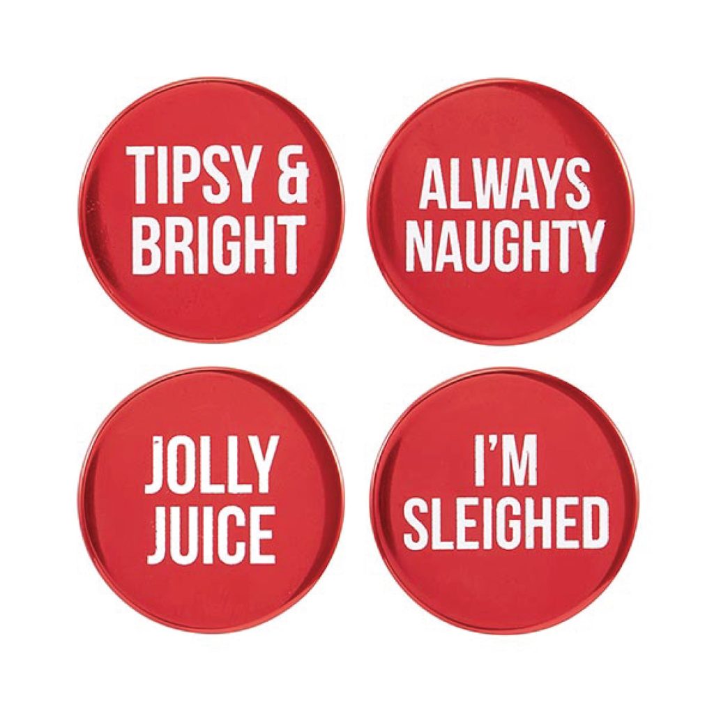 Naughty Holiday Red Wine Bottle Stoppers 4ct