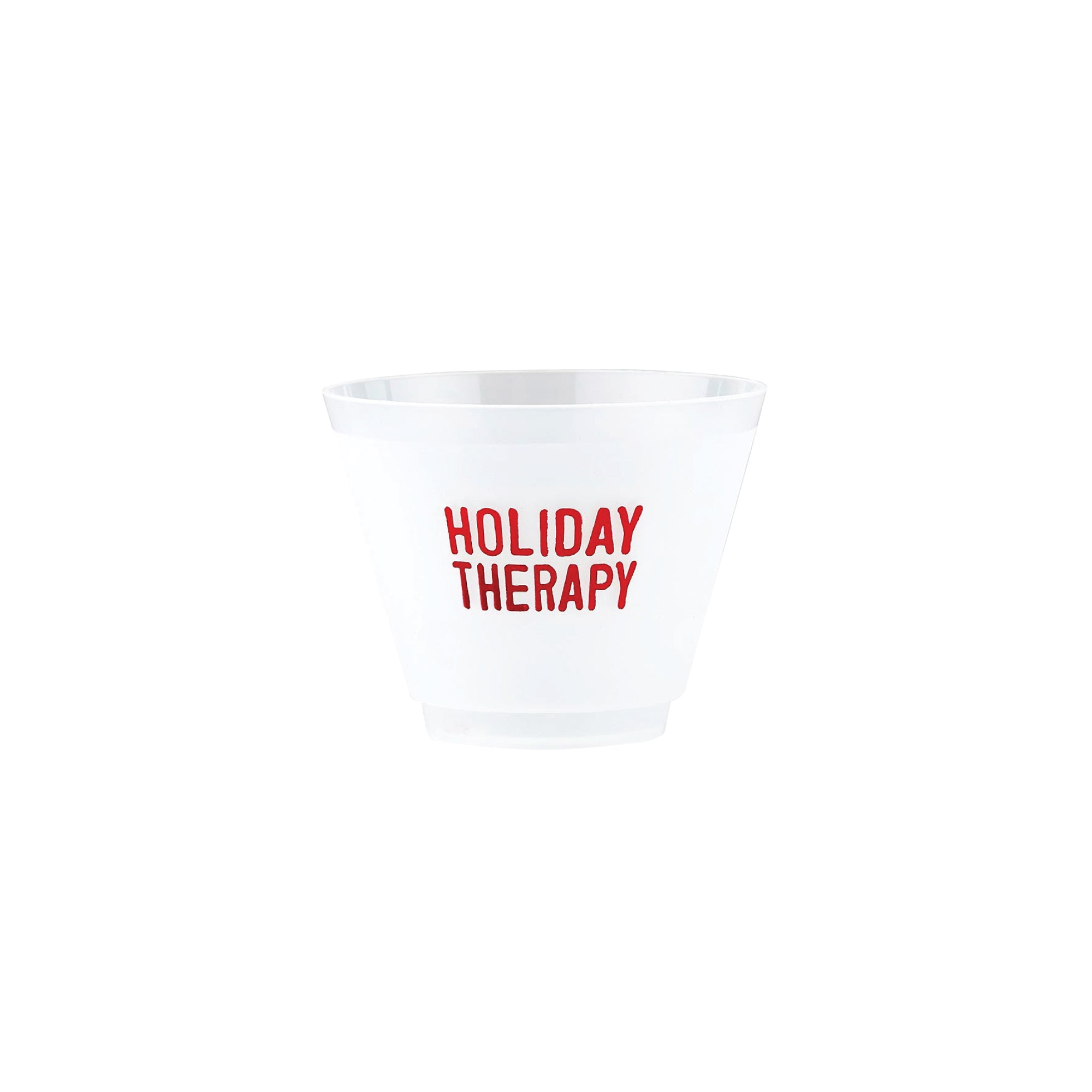 Holiday Therapy Plastic Frosted Wine Cups 8ct