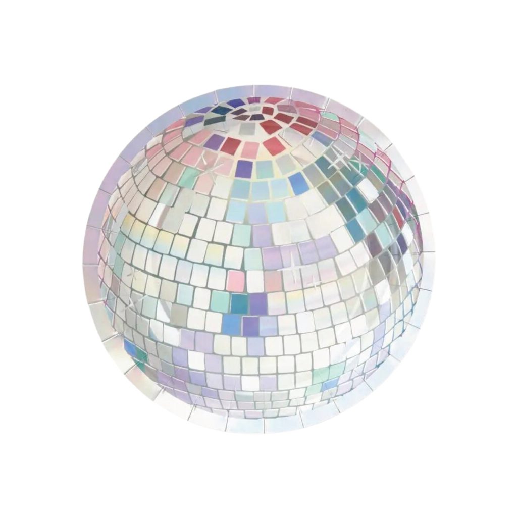 Holographic Disco Ball Dessert Plates 10ct