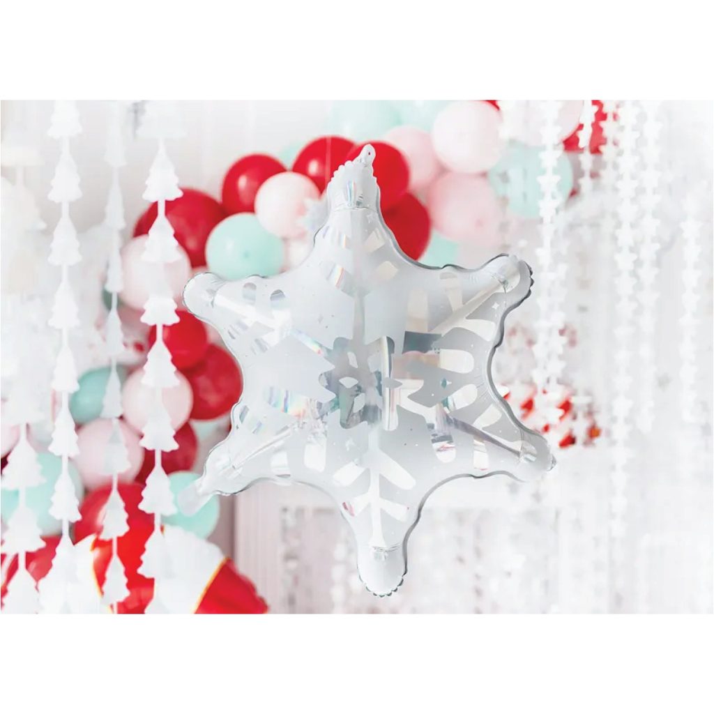 Holographic Snowflake Balloon 22in