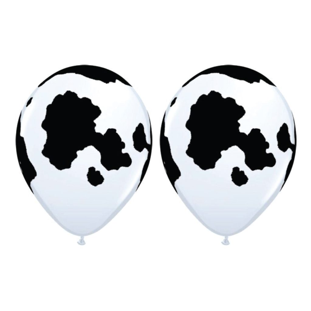 Holstein Cow Print Latex Balloons 6ct