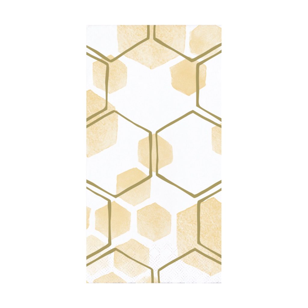 Gold Honeycomb Bee Guest Towels 16ct