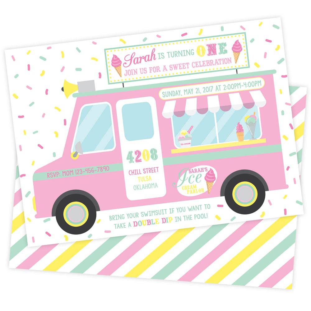 Ice Cream Birthday Party Invitation