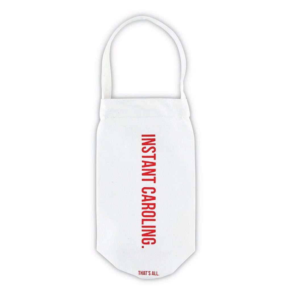 Instant Caroling Canvas Wine Bottle Bag 1ct