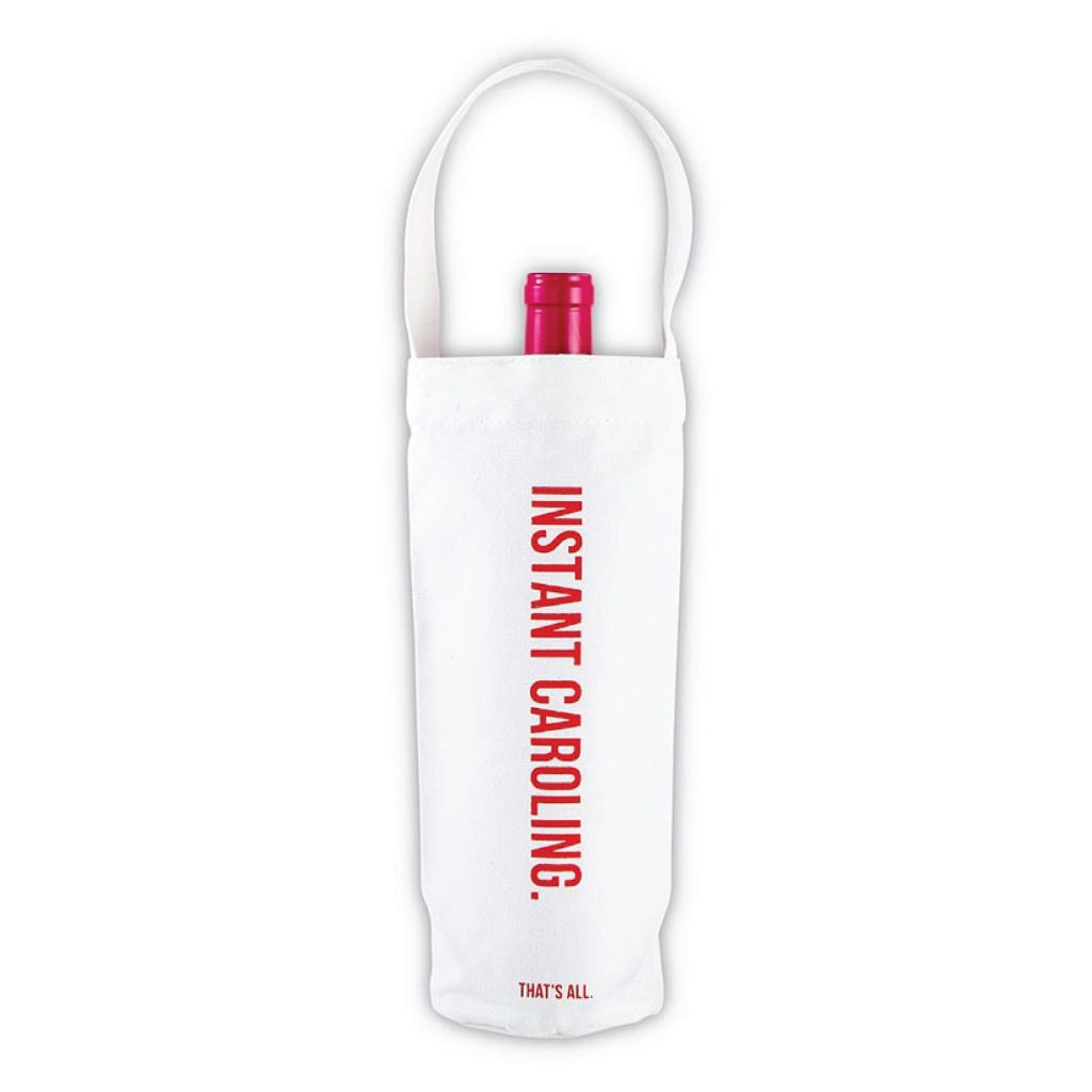 Instant Caroling Canvas Wine Bottle Bag 1ct