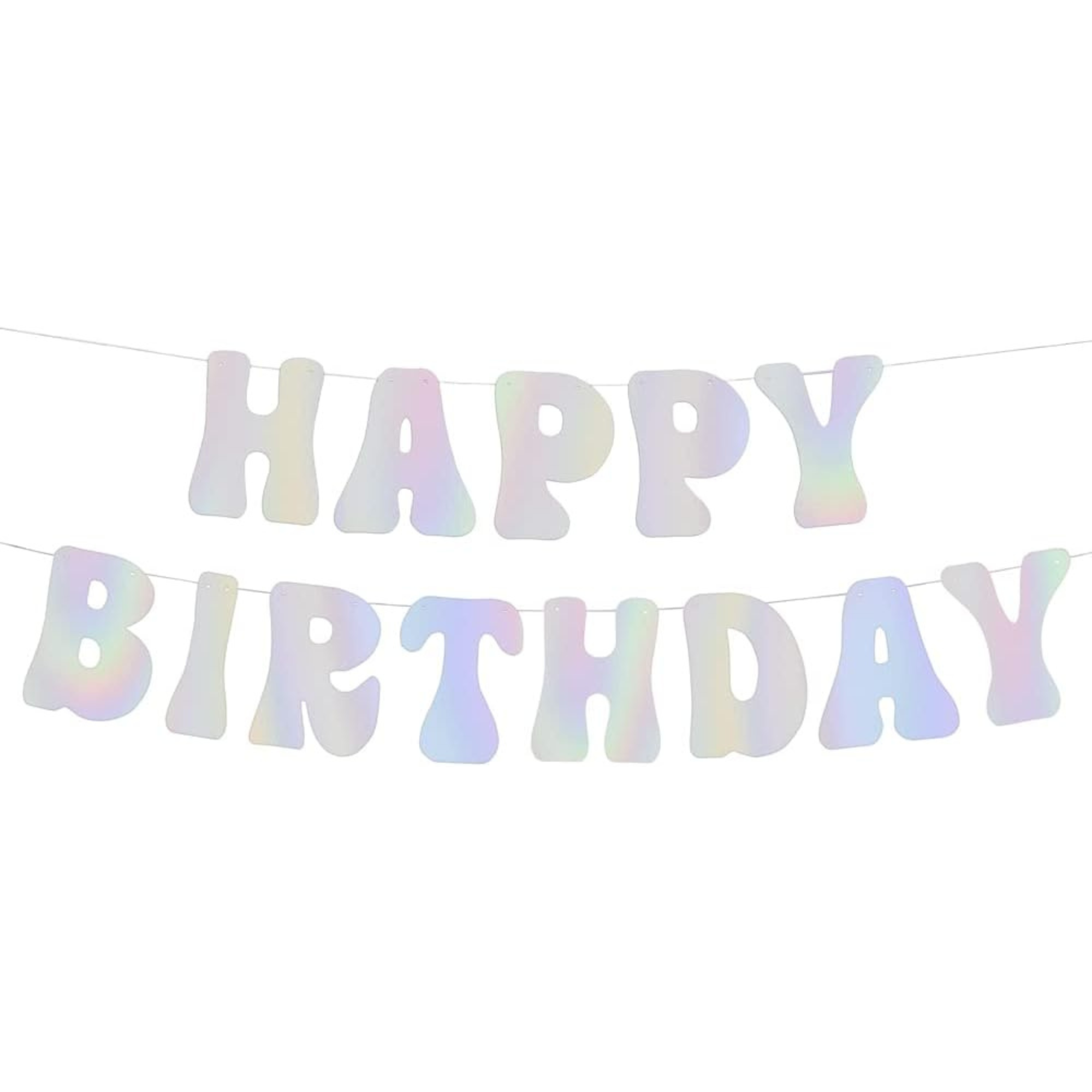 Iridescent Happy Birthday Letter Banner 5ft