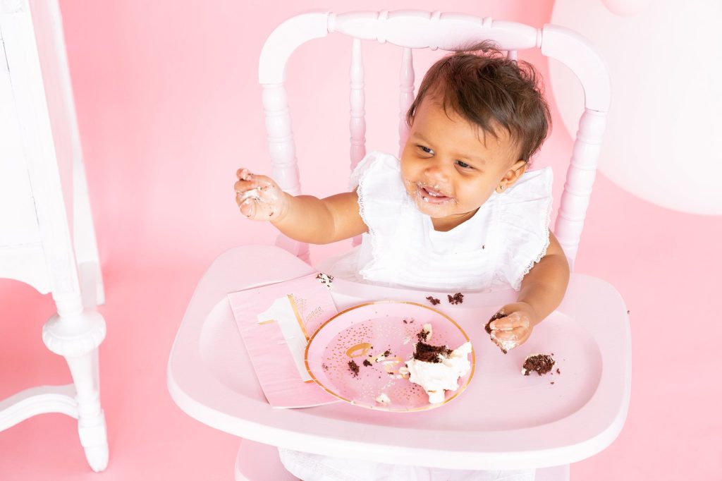 Pink & Gold 1st Birthday Dessert Plates 8ct