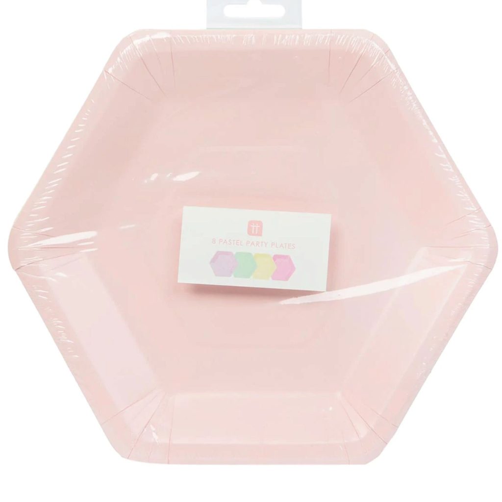 Pastel Hexagonal Dinner Plates 8ct